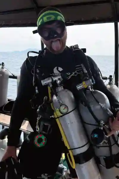 Portrait of Yannic S., technical diving student at Chang Diving Koh Chang